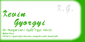 kevin gyorgyi business card